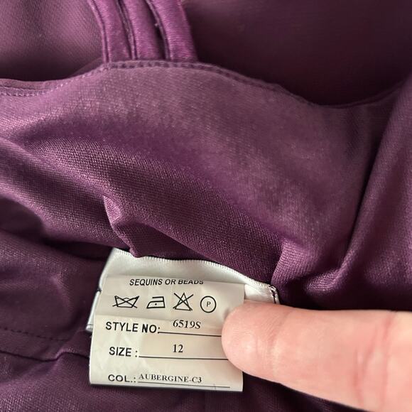 After Six Cocktail Midi Dress Women’s Size 12 Burgundy Aubergine Rare - Picture 5 of 5